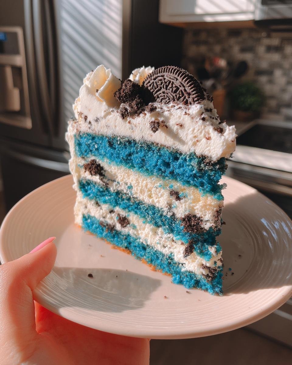 Blue Velvet Oreo Cheesecake Cake - detail 2