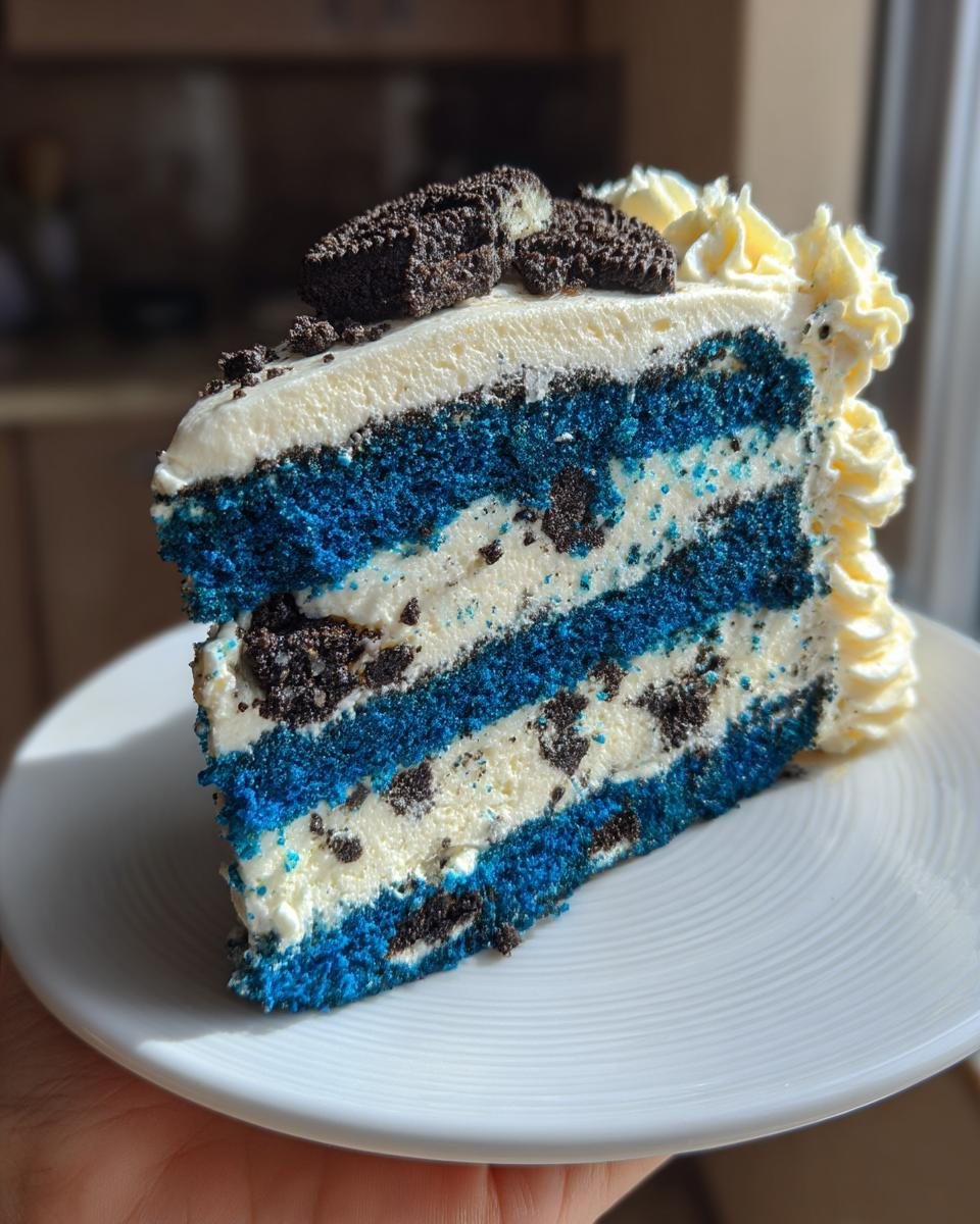 Blue Velvet Oreo Cheesecake Cake - detail 3