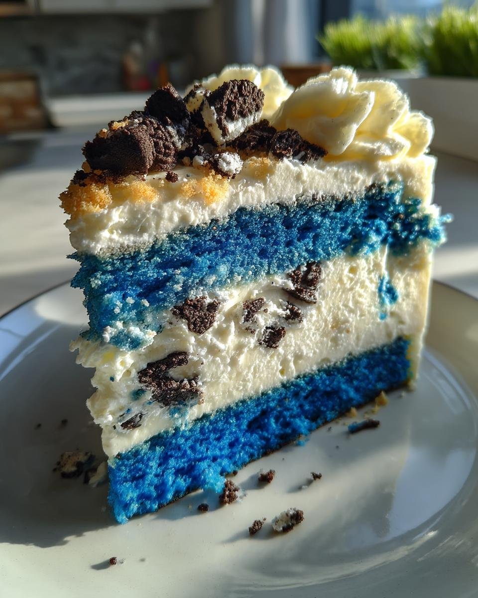 Blue Velvet Oreo Cheesecake Cake - detail 4