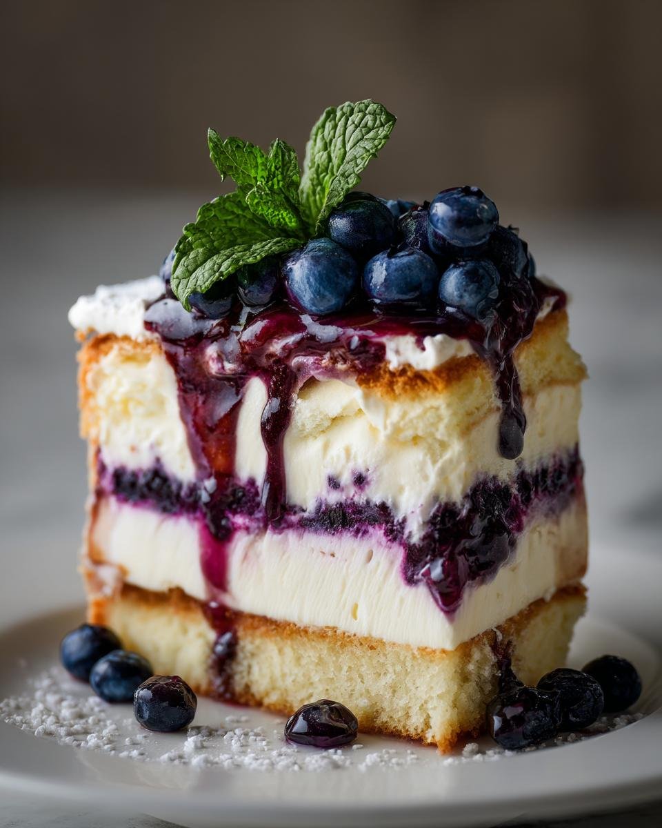 Blueberry Ice Cream Cheesecake - detail 2