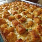 Chicken Alfredo Tater Tot Casserole