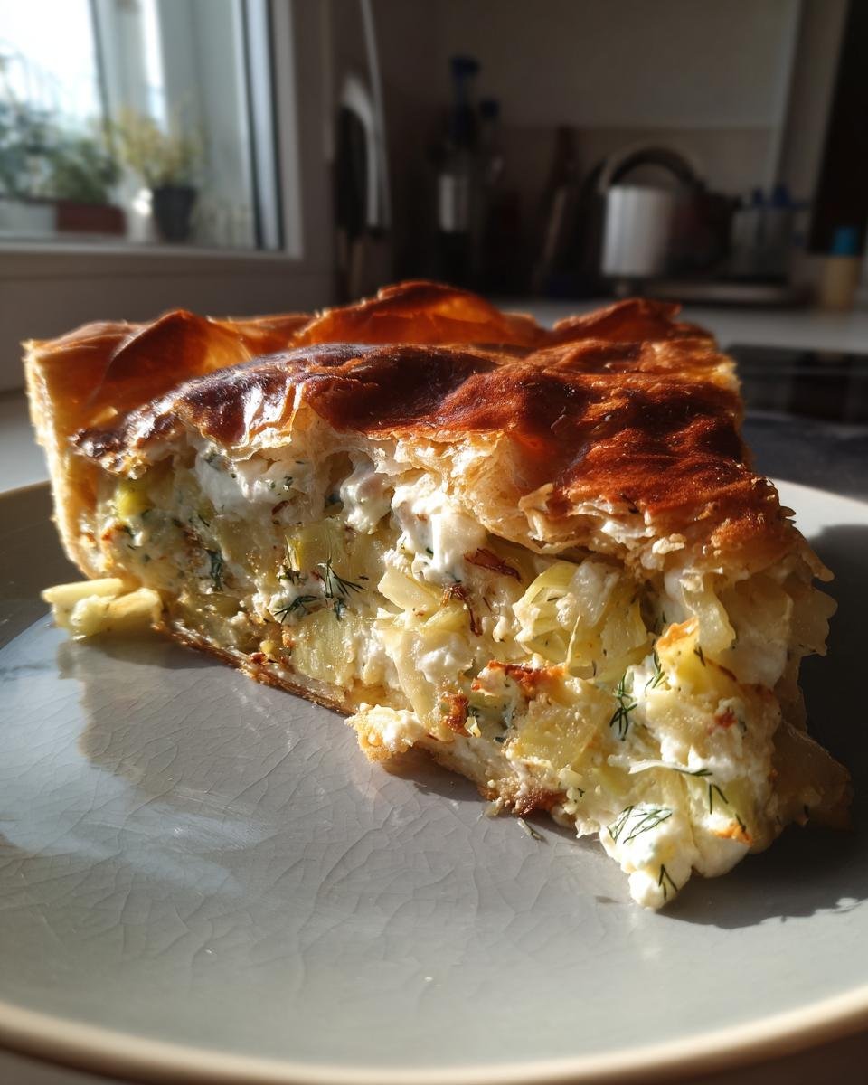 Crispy Cabbage Pie with Dill Cream Sauce - detail 2