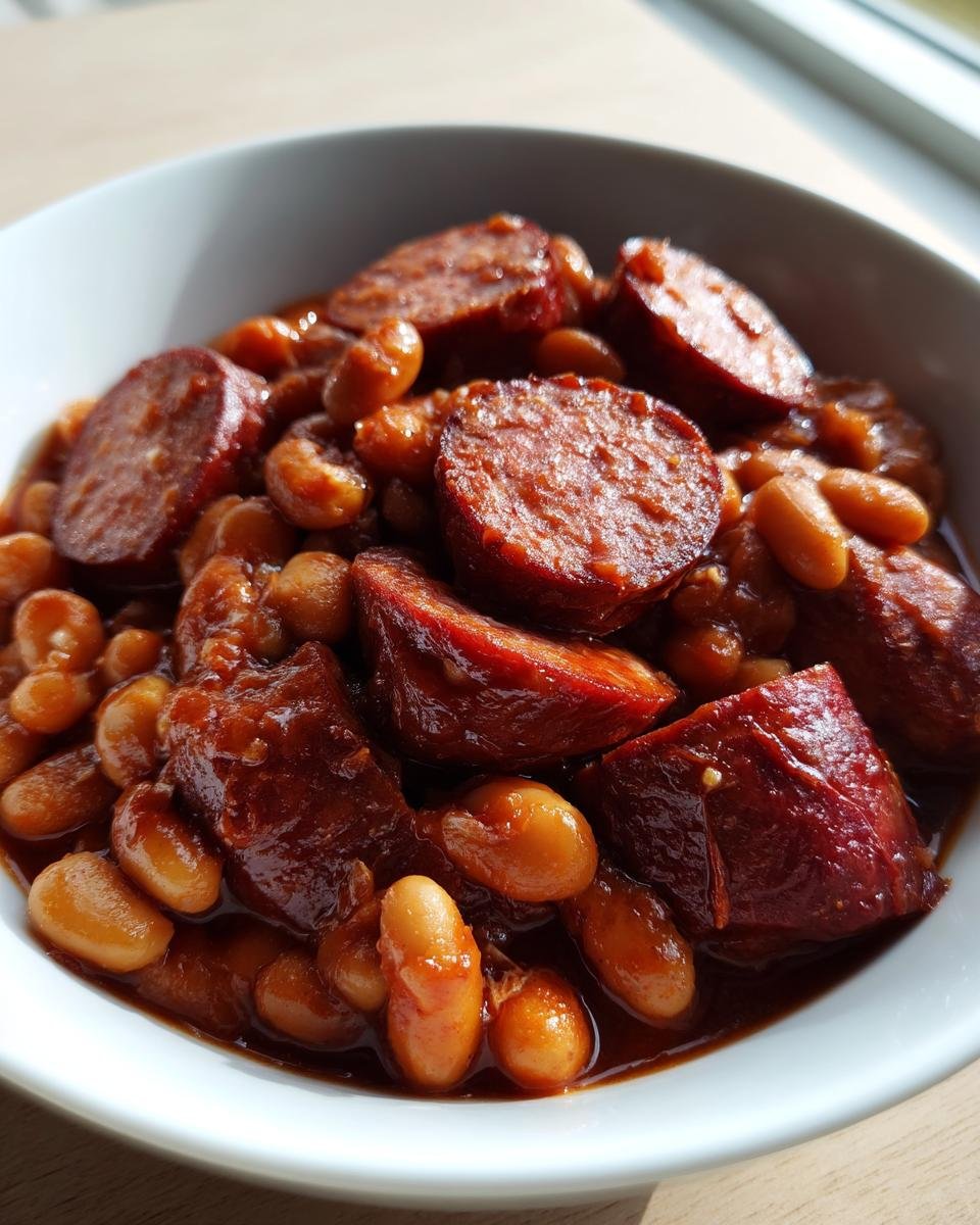 Crockpot Kielbasa and Barbecue Beans - detail 1