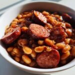 Crockpot Kielbasa and Barbecue Beans