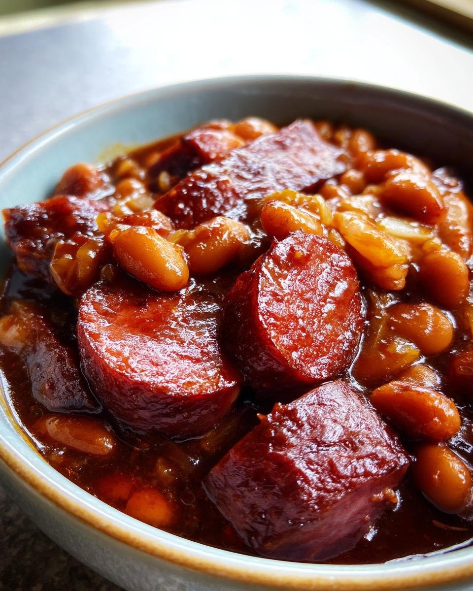 Crockpot Kielbasa and Barbecue Beans - detail 2