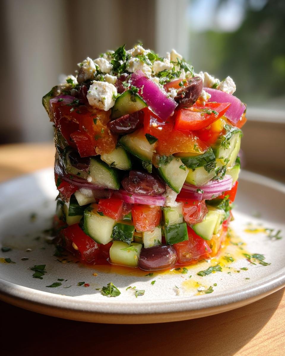 Greek Feta Salad Tower - detail 2