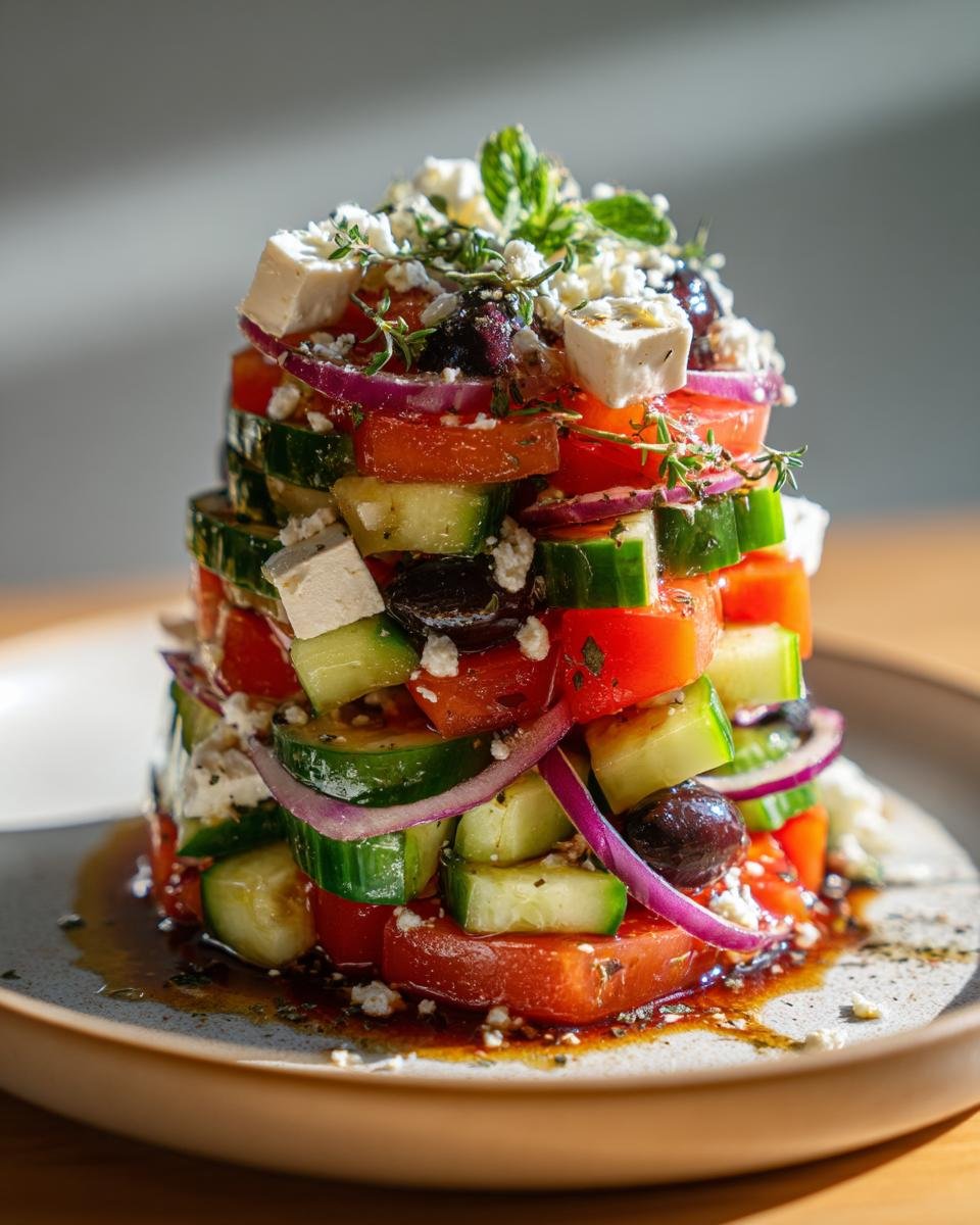 Greek Feta Salad Tower - detail 3