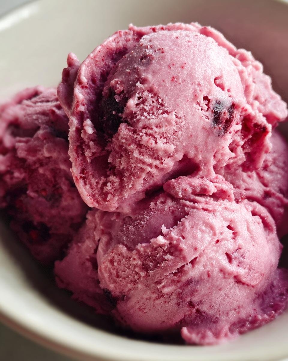 Homemade Mulberry & Rosewater Ice Cream - detail 1