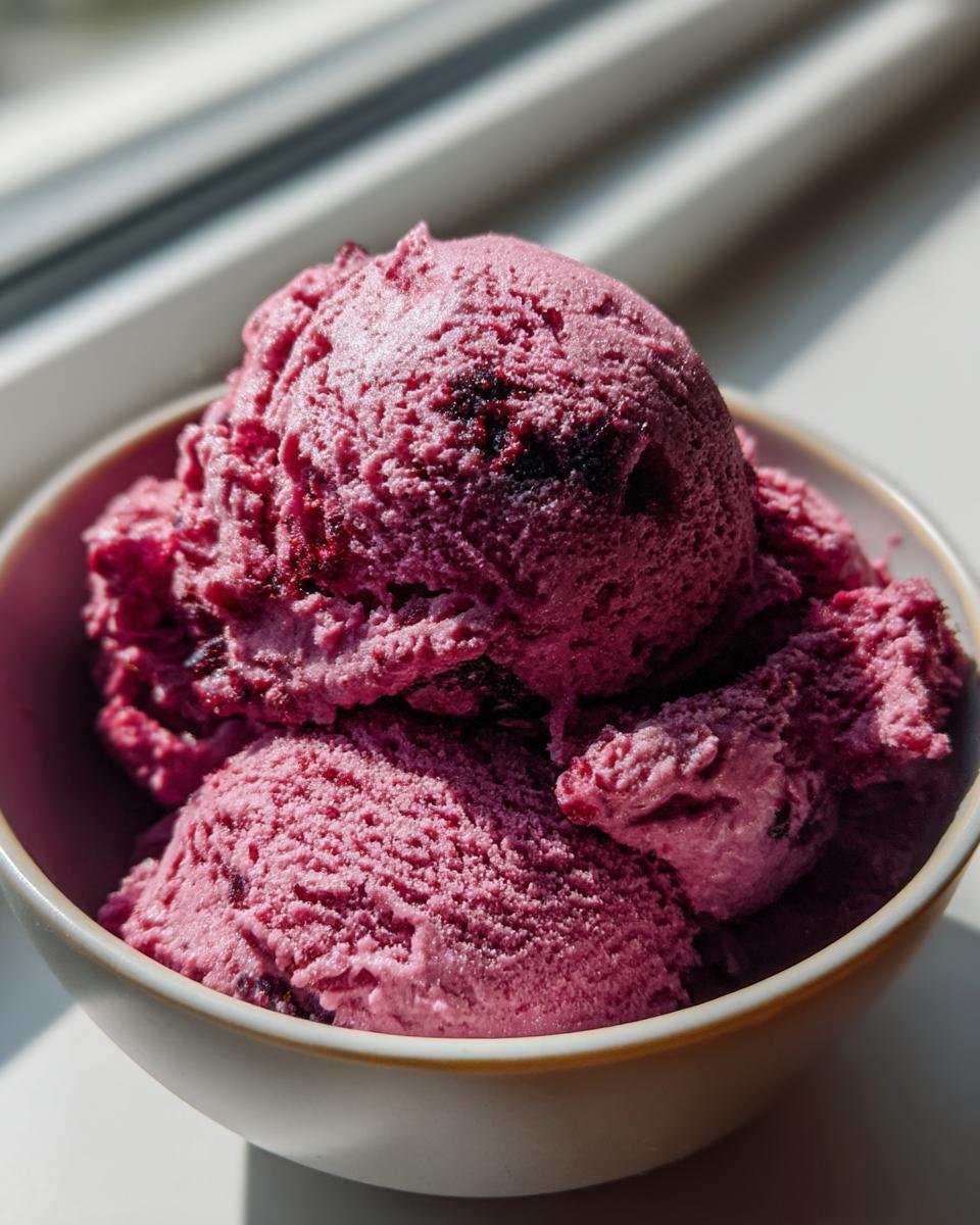 Homemade Mulberry & Rosewater Ice Cream - detail 2