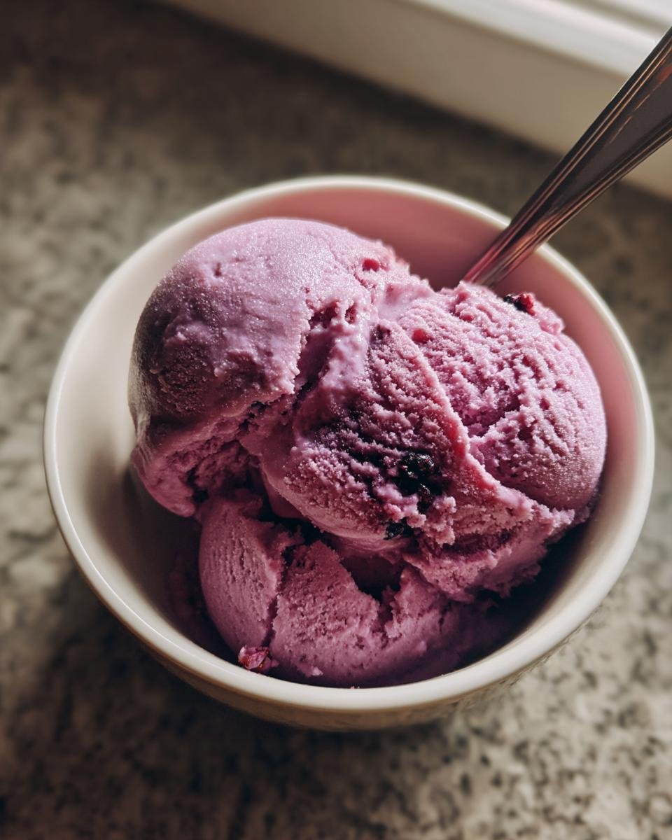 Homemade Mulberry & Rosewater Ice Cream - detail 3