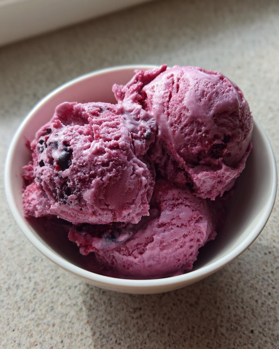Homemade Mulberry & Rosewater Ice Cream - detail 4