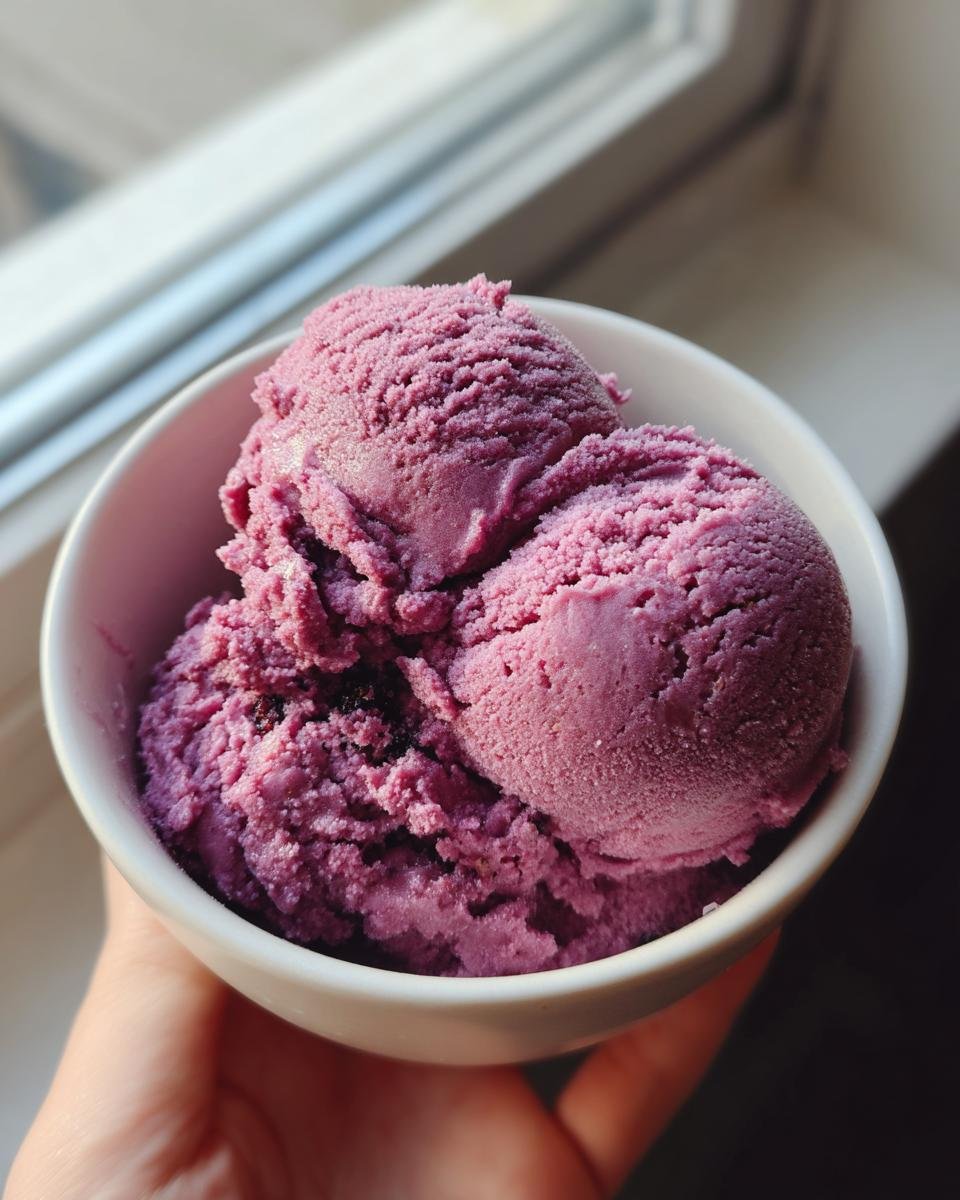 Homemade Mulberry & Rosewater Ice Cream - detail 5