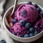 Homemade No Churn Blueberry Ice Cream