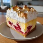 Lemon Raspberry Meringue Cheesecake