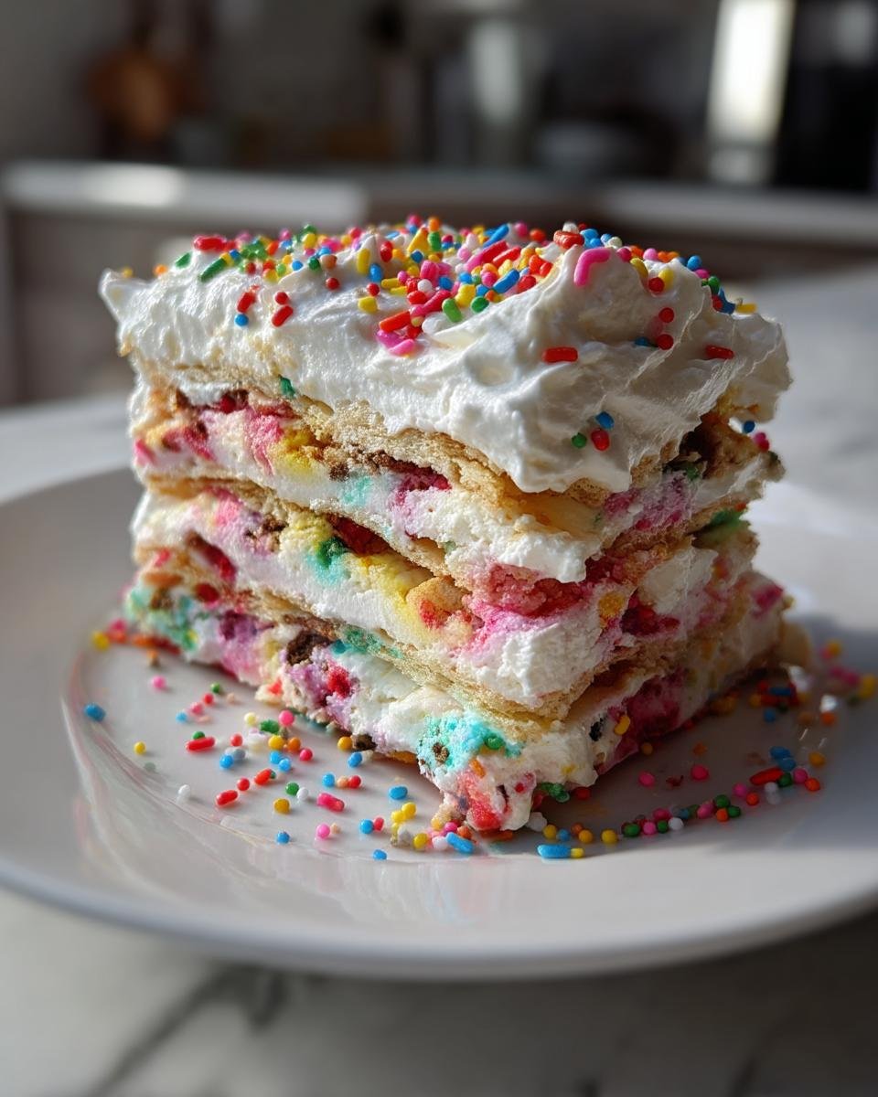 No-Bake Funfetti Oreo Icebox Cake - detail 1