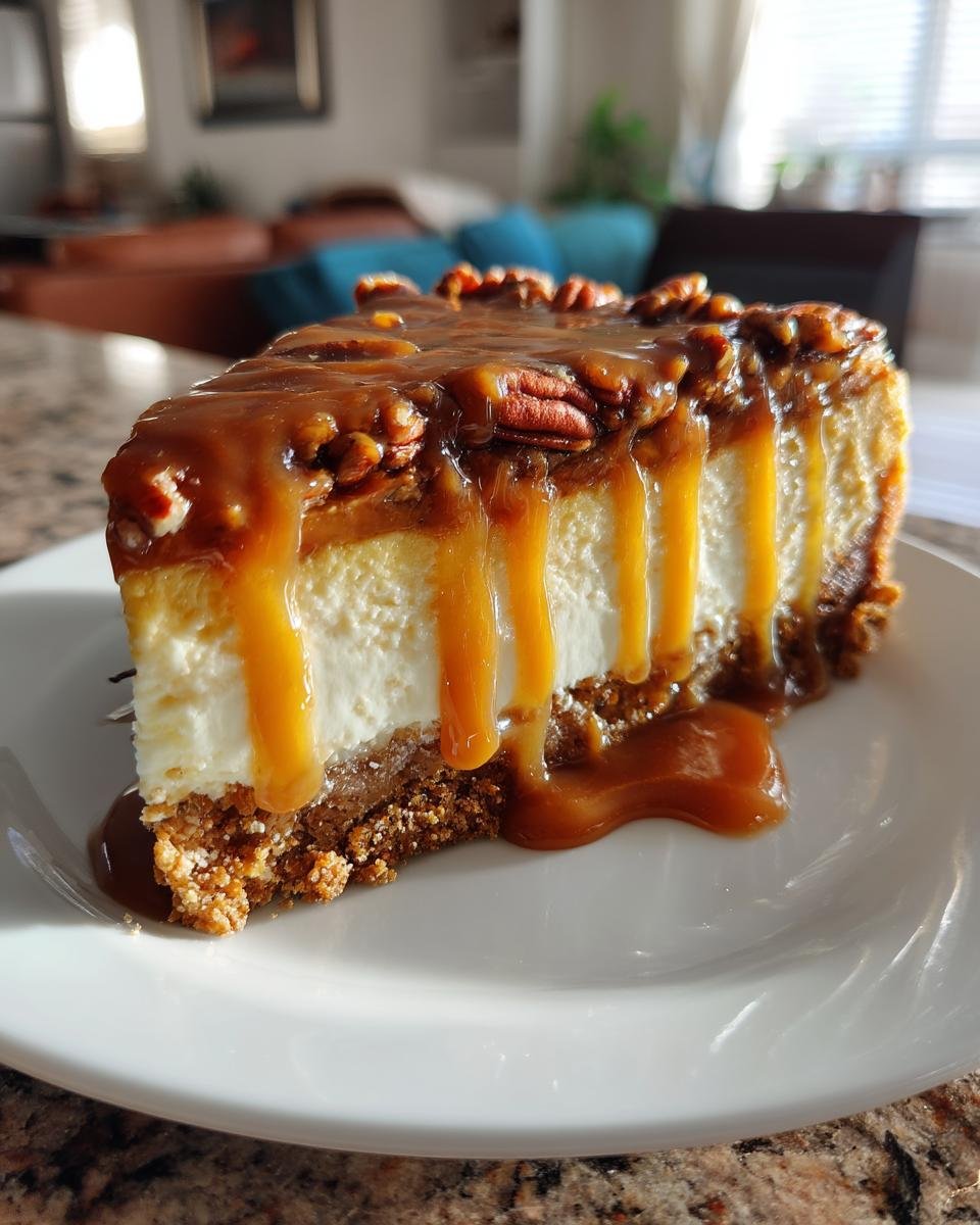 Pecan Pie Cheesecake with Pecan Caramel Sauce - detail 2