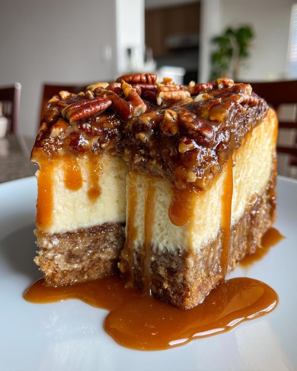 Pecan Pie Cheesecake with Pecan Caramel Sauce - detail 4