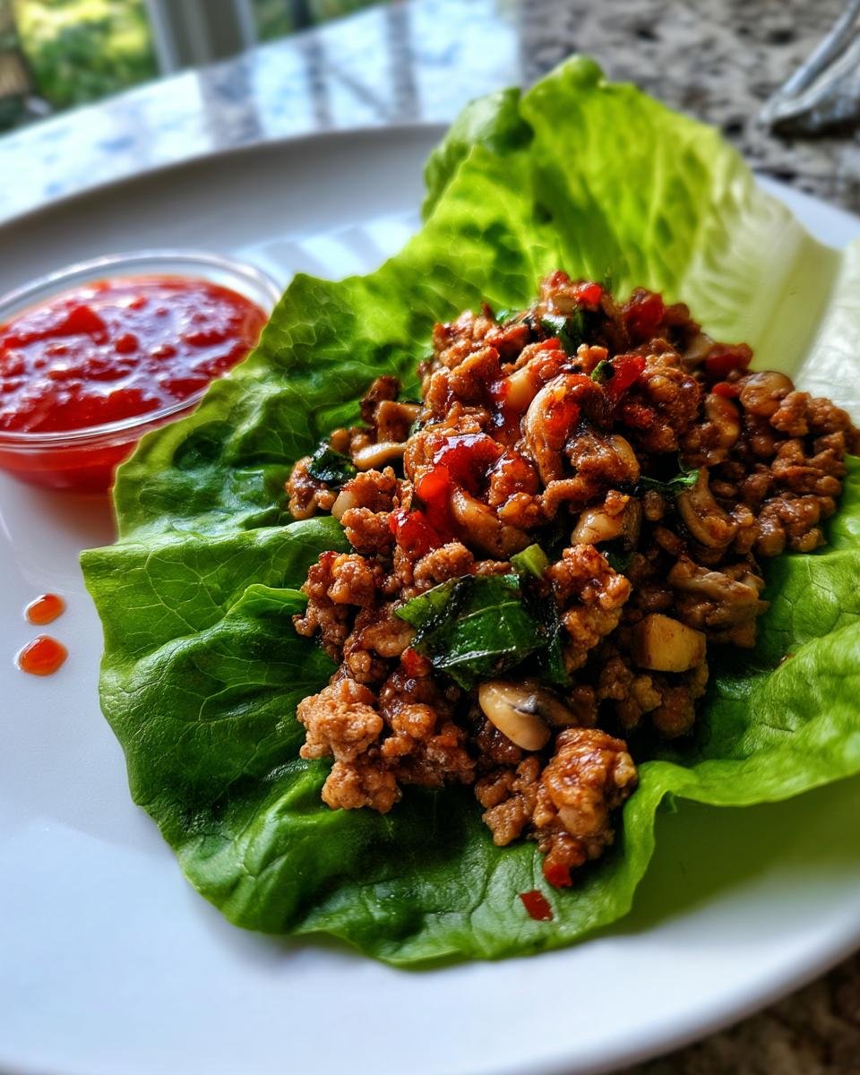 Savory Chicken Lettuce Wraps with Thai Chili Sauce - detail 1