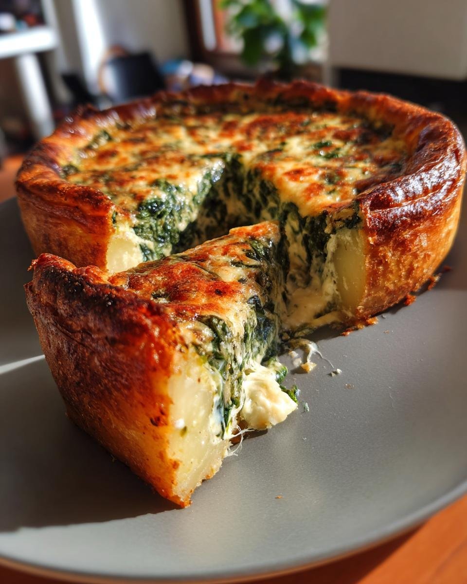 Spinach and Cheese Tart with Potato Dough: A Light and Comforting Delight - detail 1