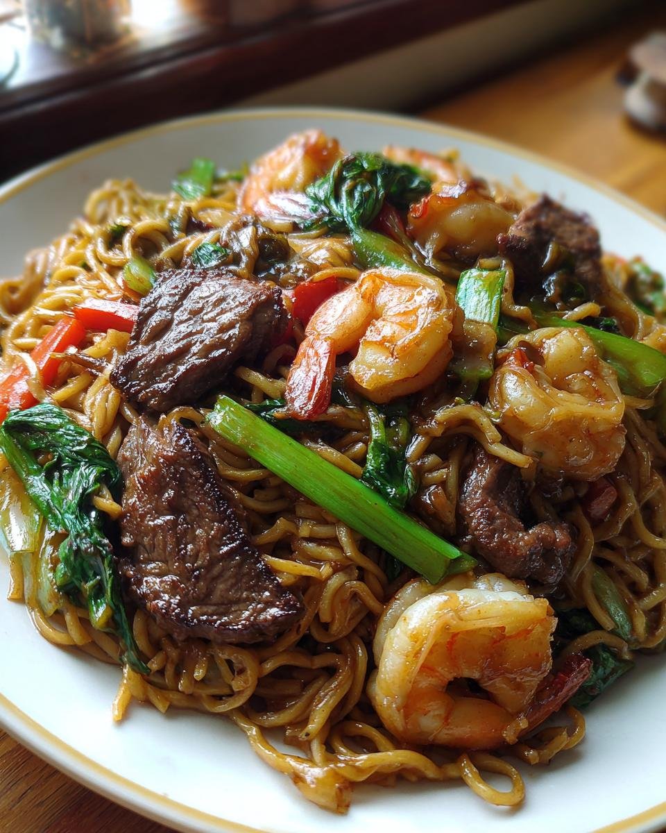 Steak & Shrimp Stir-Fried Noodles - detail 2