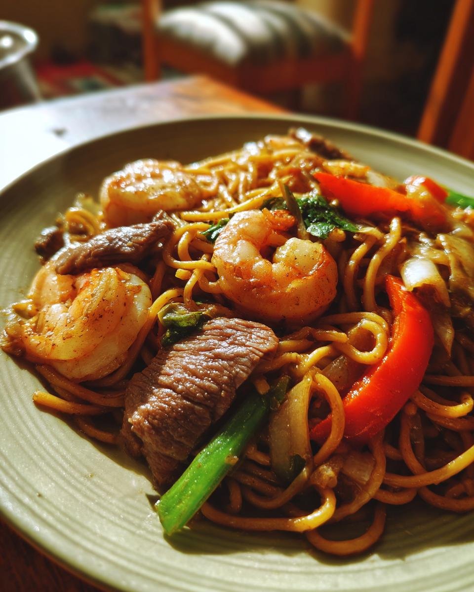 Steak & Shrimp Stir-Fried Noodles - detail 3