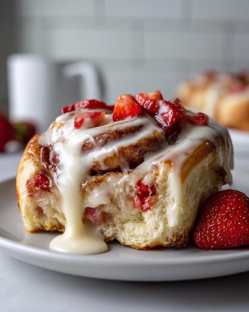Strawberry Cheesecake Cinnamon Rolls - detail 2