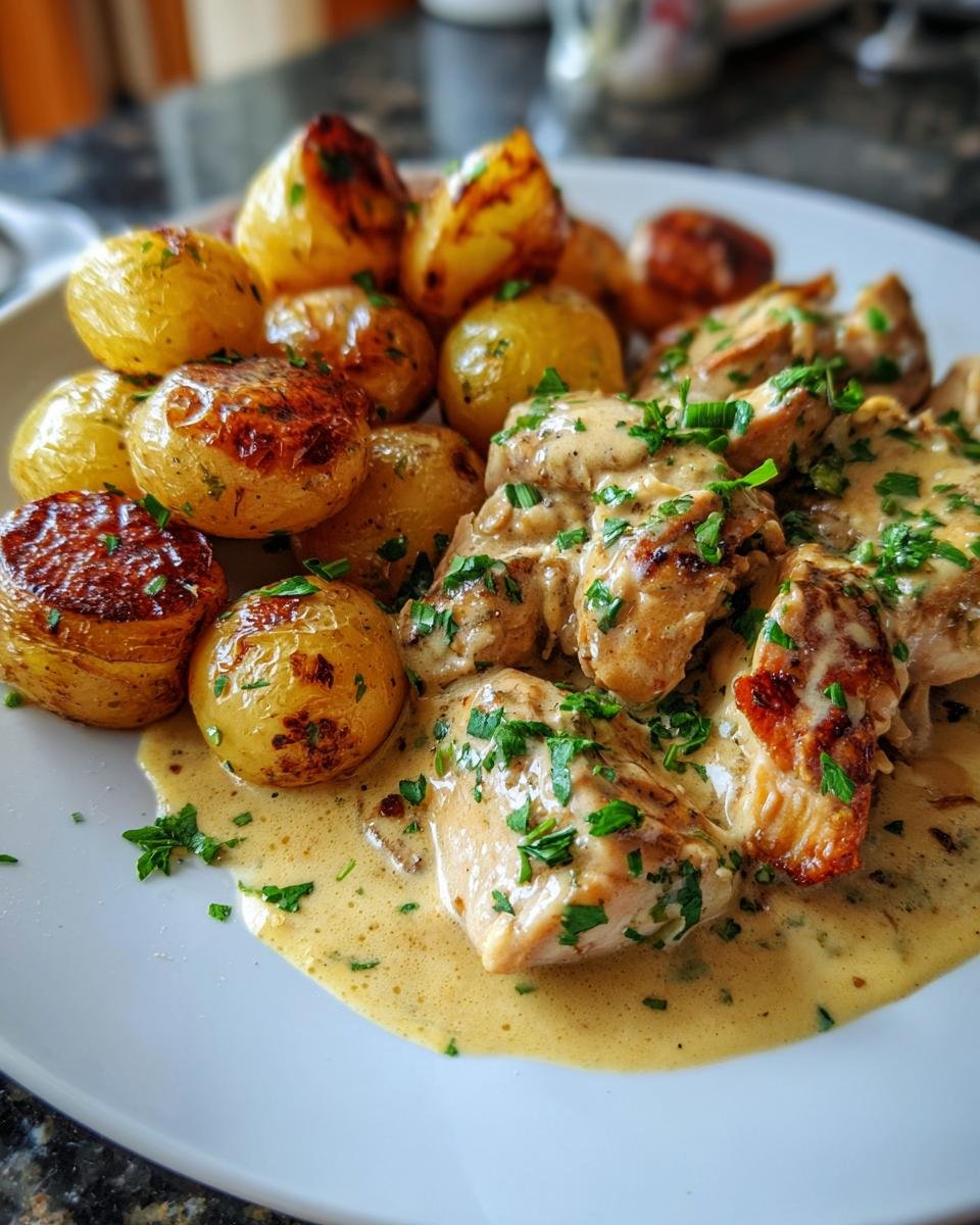 Creamy Garlic Chicken with Roasted Baby Potatoes - detail 5