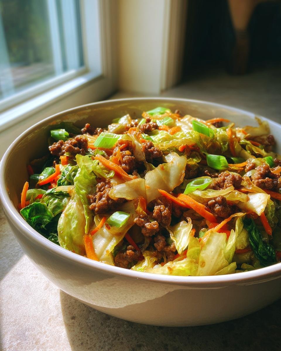Healthy Chinese Ground Beef & Cabbage Stir Fry - detail 1