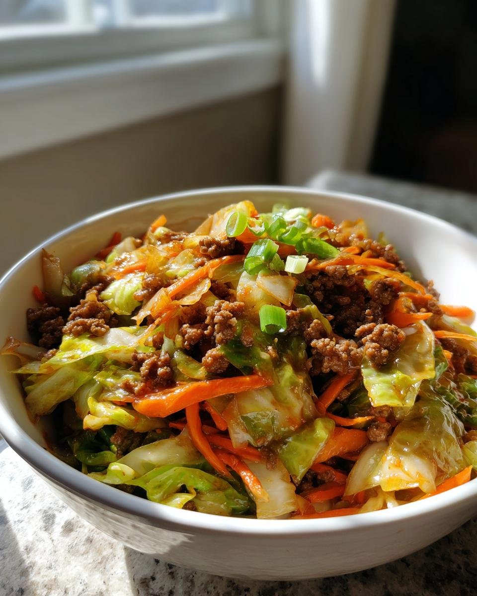 Healthy Chinese Ground Beef & Cabbage Stir Fry - detail 2