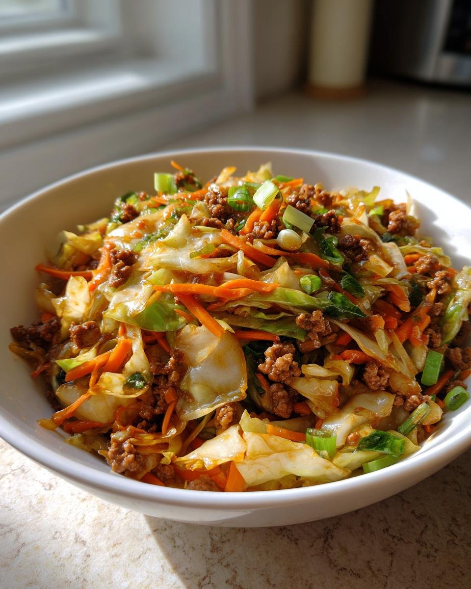 Healthy Chinese Ground Beef & Cabbage Stir Fry - detail 3