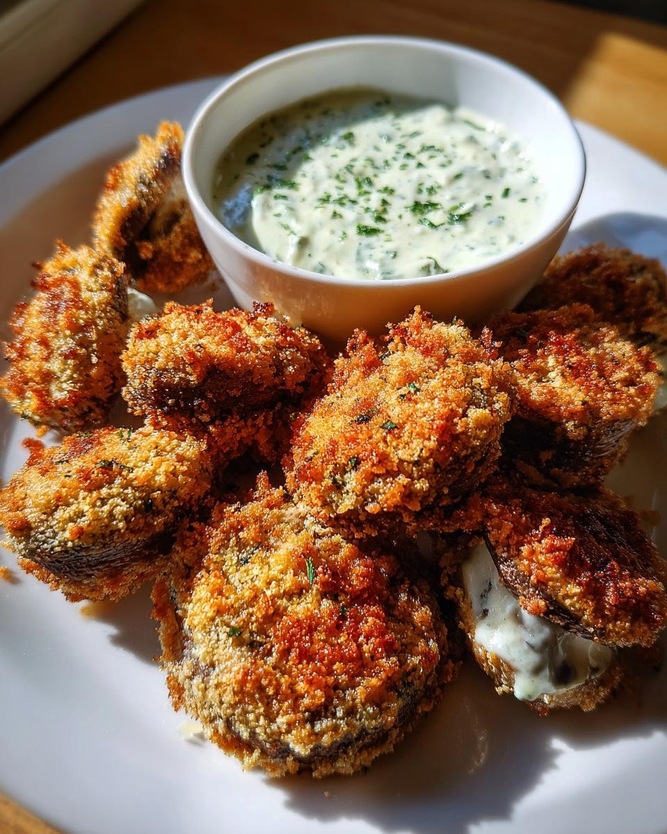 Air Fryer Crispy Fried Mushrooms with Cool Ranch Dip - detail 2