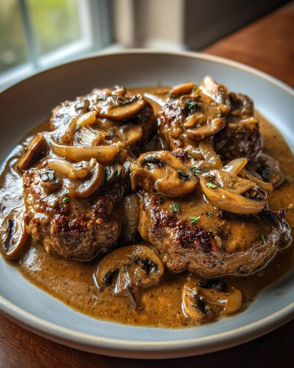 Bobby Flay's Salisbury Steak with Mushroom Gravy - detail 2