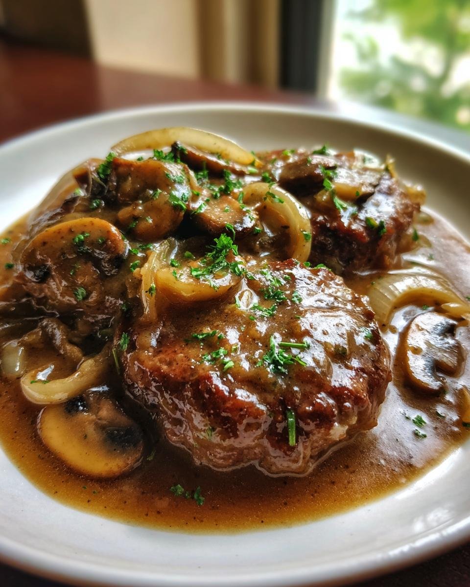 Bobby Flay's Salisbury Steak with Mushroom Gravy - detail 3