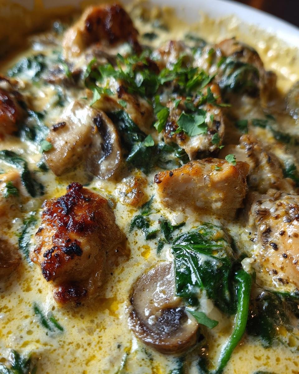 Chicken Spinach and Mushroom Low Carb Oven Dish - detail 1