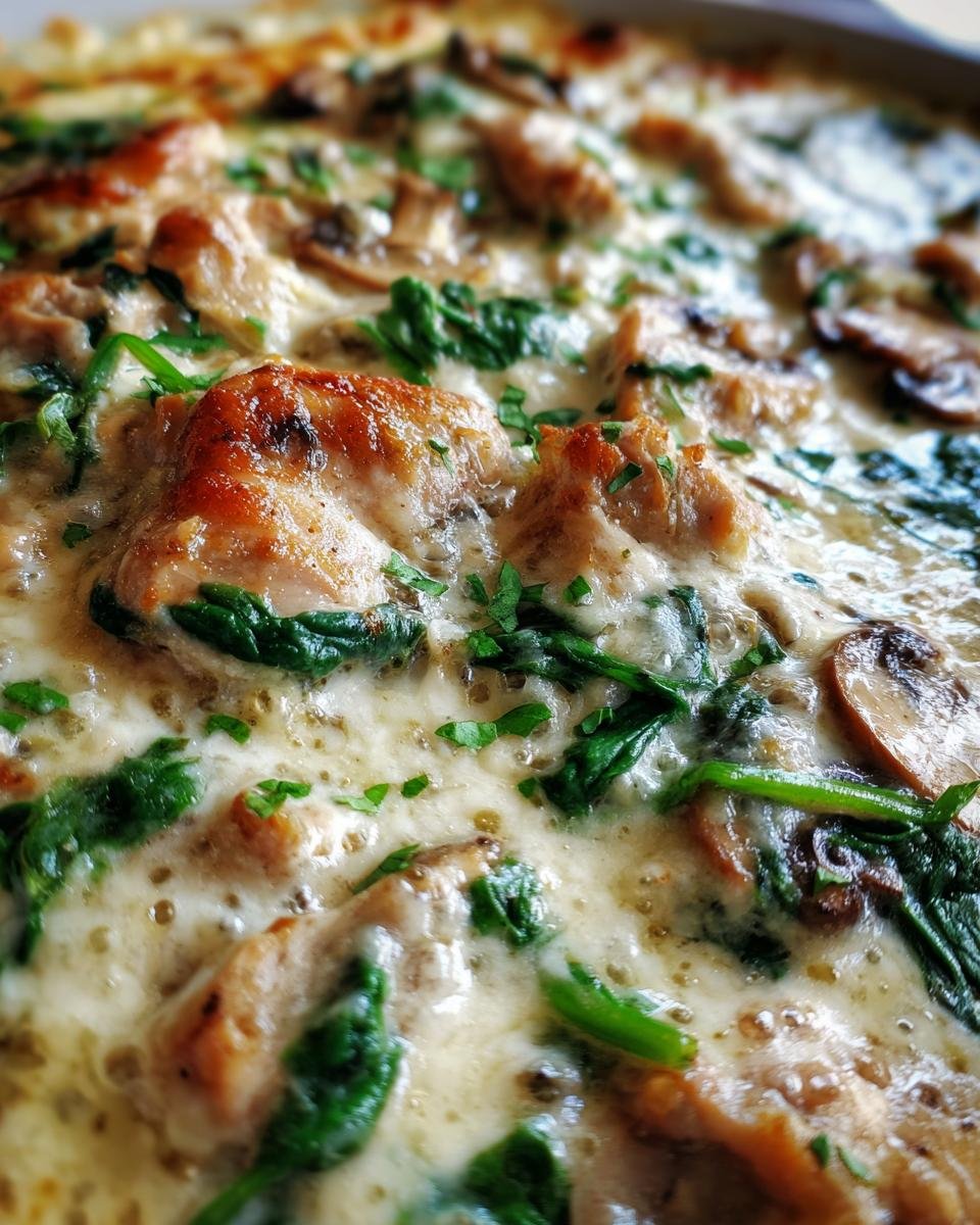 Chicken Spinach and Mushroom Low Carb Oven Dish - detail 2