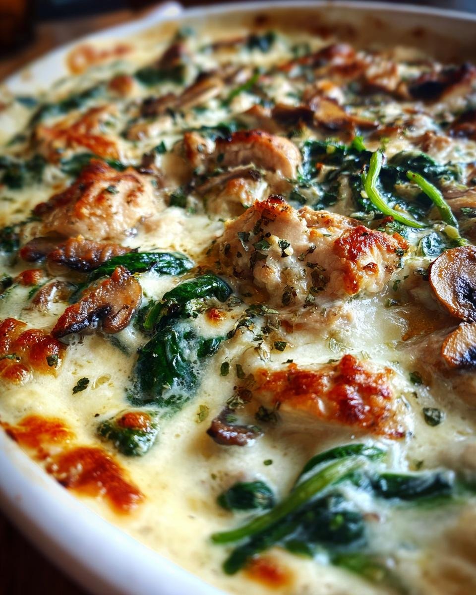 Chicken Spinach and Mushroom Low Carb Oven Dish - detail 3
