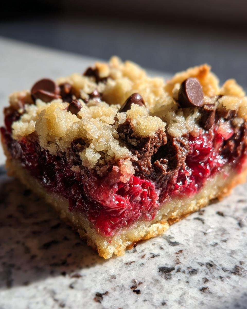 Chocolate Raspberry Crumb Bars - detail 1
