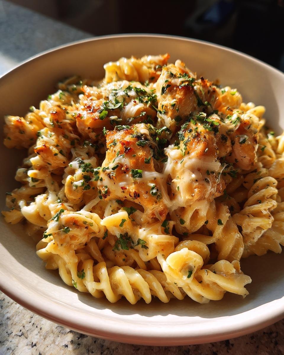 Creamy Garlic Parmesan Chicken with Cheesy Twisted Pasta - detail 3