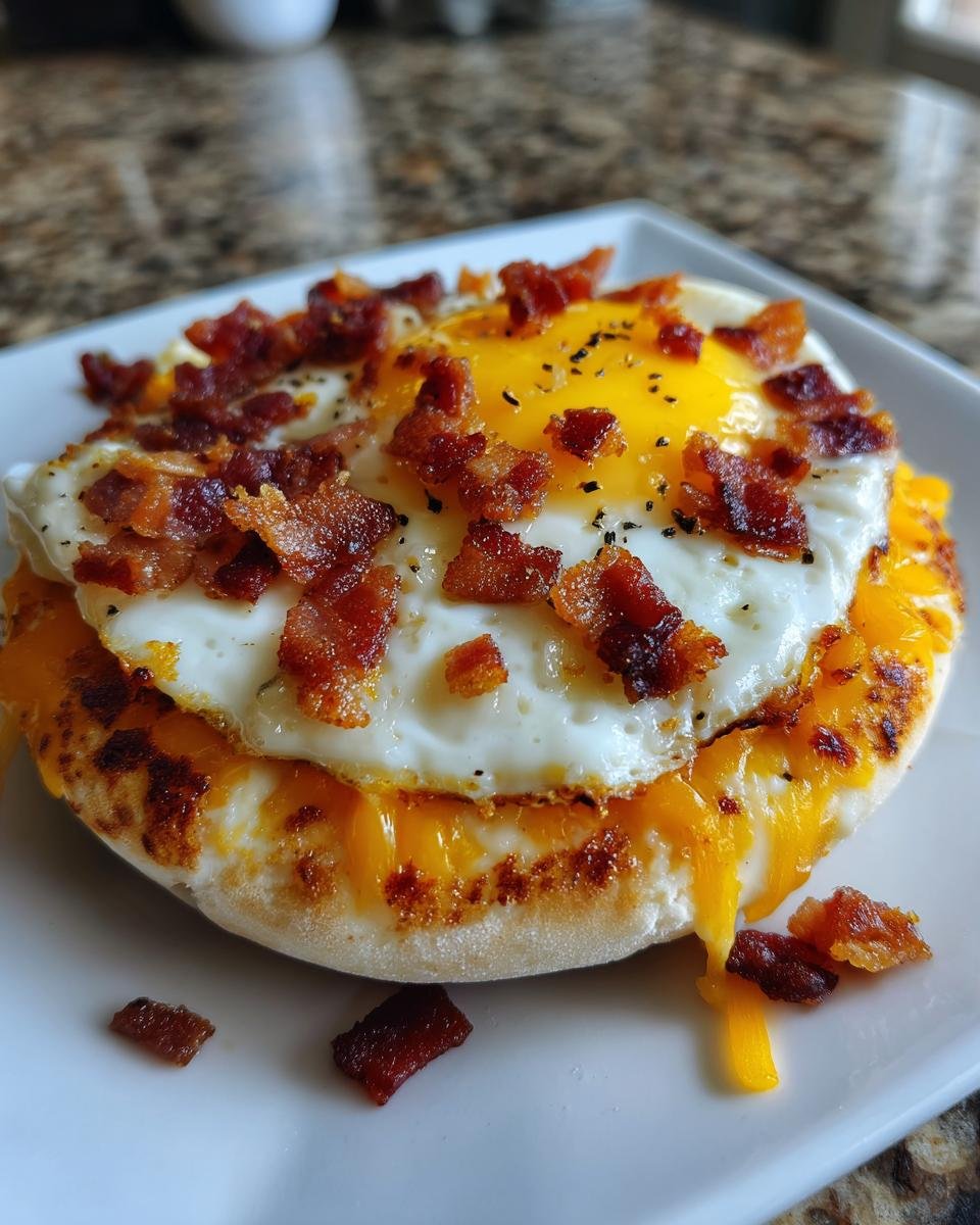 English Muffin Breakfast Pizza - detail 3