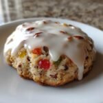 Glazed Fruitcake Shortbread Cookies