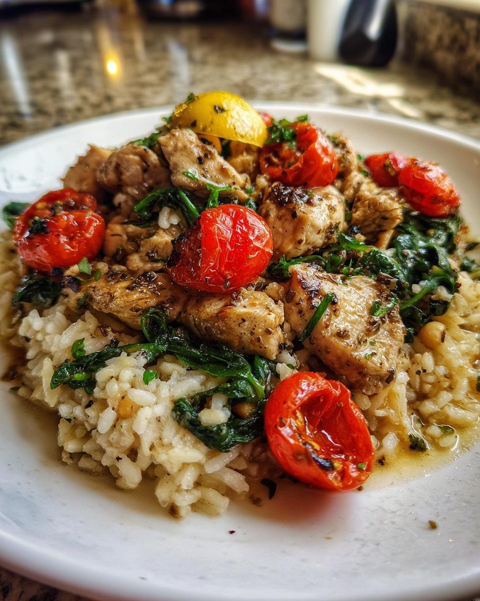 Greek Chicken and Lemon Rice with Chickpeas, Cherry Tomatoes, and Spinach 30 Minutes, One-Pot - detail 3