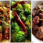 Homemade Takeout Trio: Kung Pao Chicken, Beef and Broccoli, and Bourbon Chicken