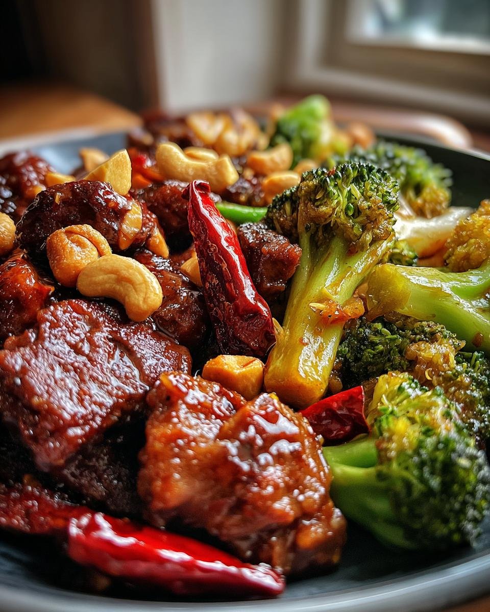 Homemade Takeout Trio: Kung Pao Chicken, Beef and Broccoli, and Bourbon Chicken - detail 3