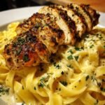 Lemon Garlic Butter Chicken with Creamy Parmesan Linguine