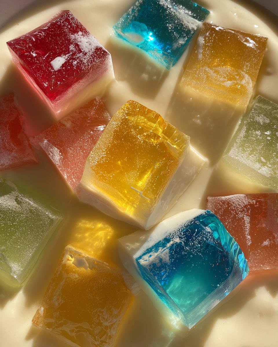 Mosaic Gelatin with Rompope - detail 1