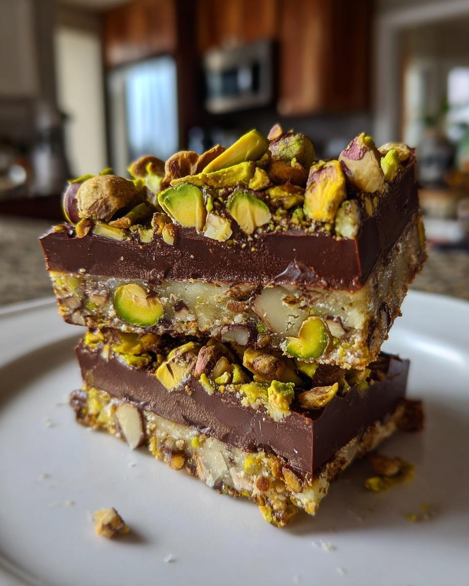 No-Bake Pistachio Dark Chocolate Bars - detail 2