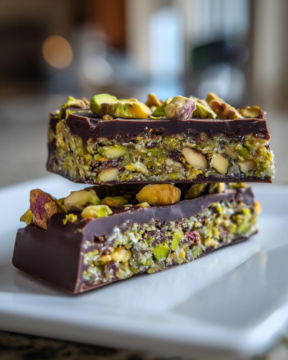 No-Bake Pistachio Dark Chocolate Bars - detail 3