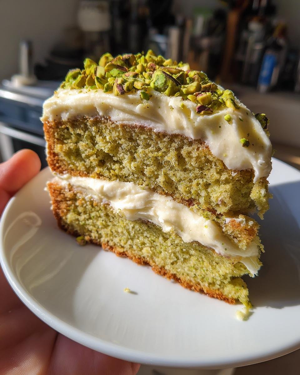 Pistachio Cake with Cream Cheese Frosting - detail 1