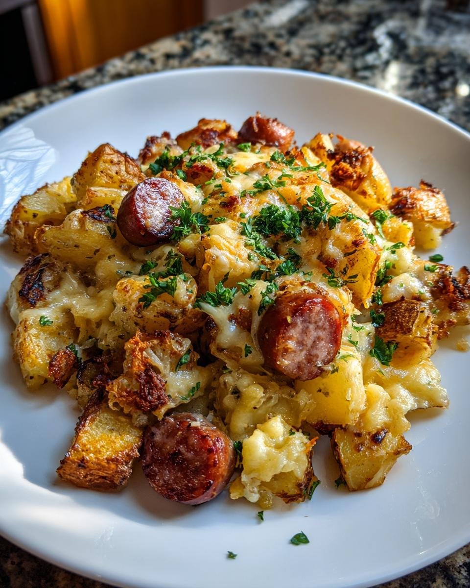 Savory Cheesy Ranch Roasted Potatoes with Smoky Sausage Skillet Bake - detail 1