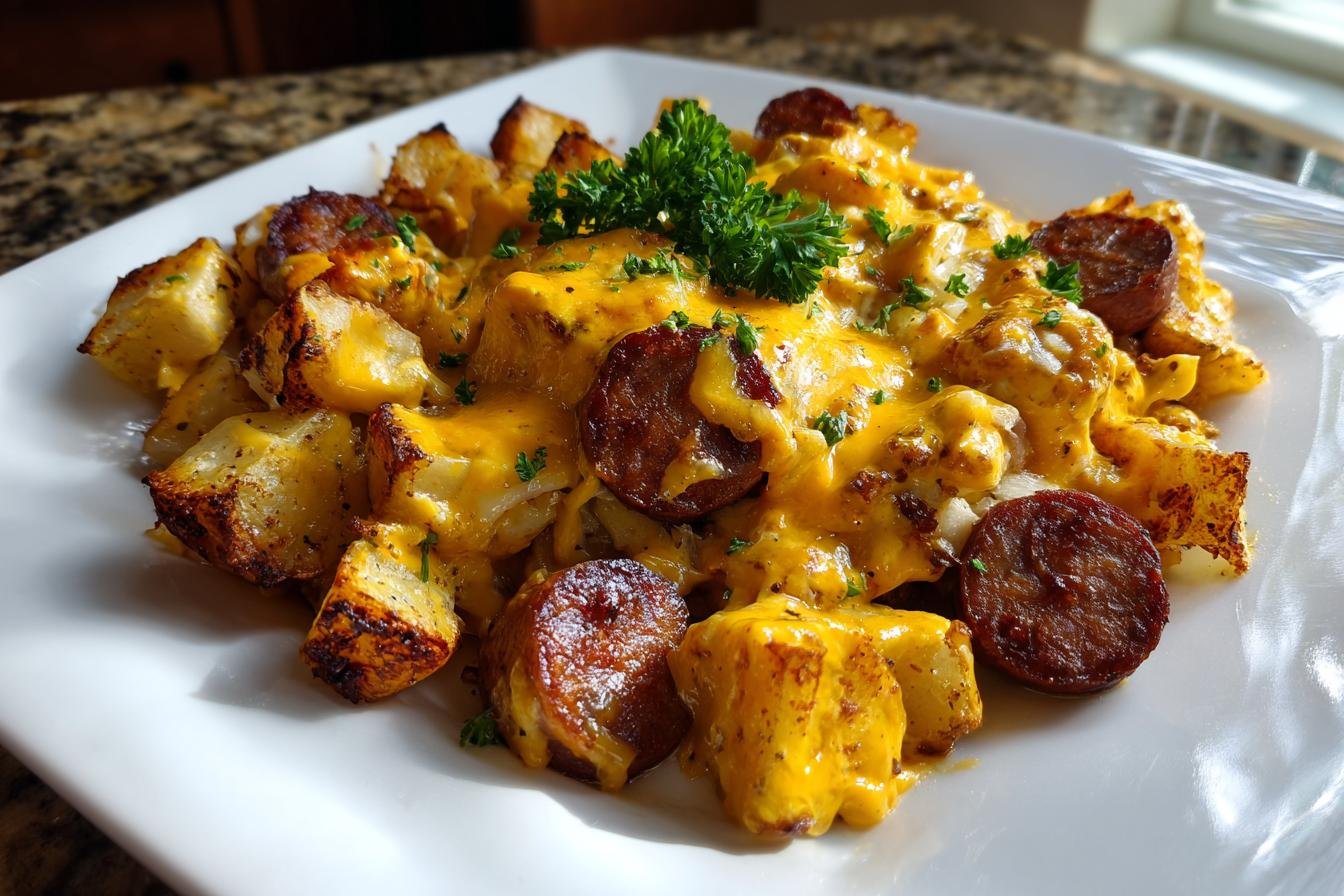 Savory Cheesy Ranch Roasted Potatoes with Smoky Sausage Skillet Bake - detail 2